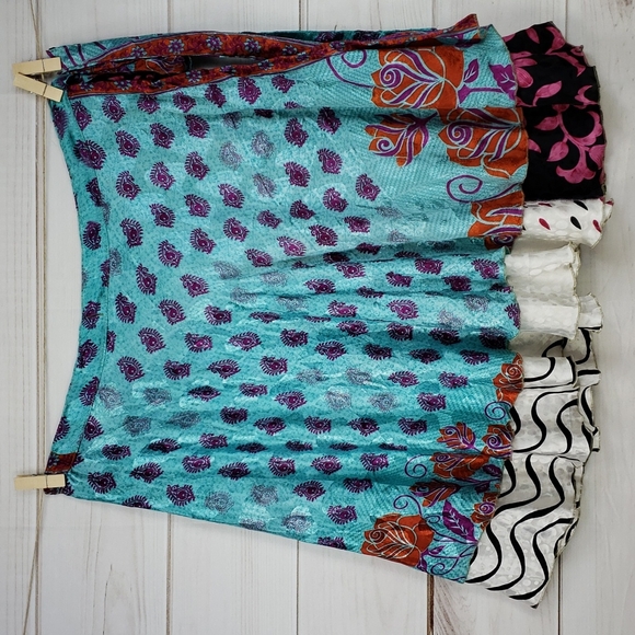 Darn Good Yarn Sari Silk Wrap Skirt Tea Regular - Picture 3 of 16